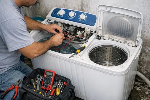 Semi-automatic twin tub washing machine repair