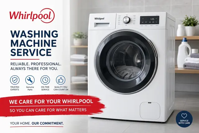 Whirlpool washing machine service — technician servicing a Whirlpool washer